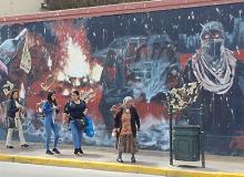 A wall painted with graffiti on a street in Coquimbo, Chile (March 2020). Photos by Betsy Lewis